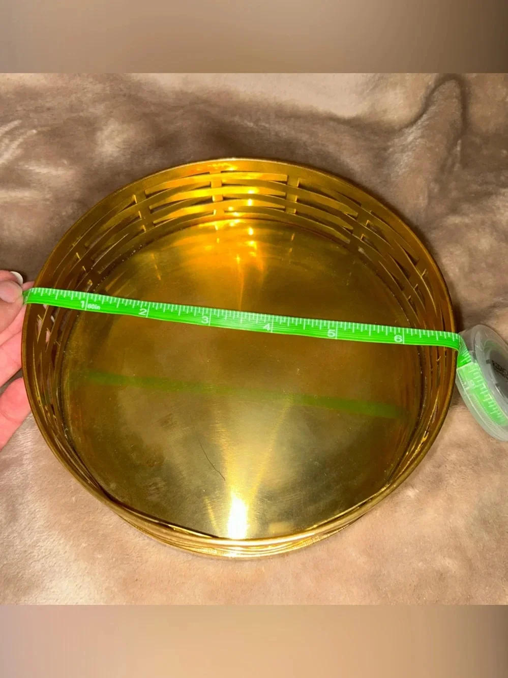 Ralph Lauren Home Gold Tone Brass Woven Luxury Trinket Catchall Bowl Vanity Tray